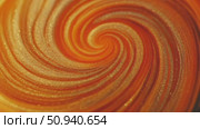 Macro Swirl of Shimmering Orange Candy. Eye-catching macro of glittering orange sugar spiral, ideal abstract background for candy advertisements, dessert packaging, flavor concepts, bright creative. Стоковое AI-видео, аниматор Башкирова Анна / Фотобанк Лори