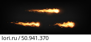 Three fire trails on dark background. Стоковая иллюстрация, иллюстратор Андрей Апоев / Фотобанк Лори
