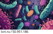 microbiology animating bacteria ai generated. Стоковое AI-изображение, AI-художник Vectorwin / Фотобанк Лори