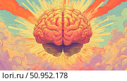 neuroplasticity beaming brain ai generated. Стоковое AI-изображение, AI-художник Vectorwin / Фотобанк Лори
