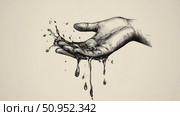 tension disintegrating water drop ai generated. Стоковое AI-изображение, AI-художник Vectorwin / Фотобанк Лори