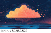 blockchain emerging digital cloud ai generated. Стоковое AI-изображение, AI-художник Vectorwin / Фотобанк Лори