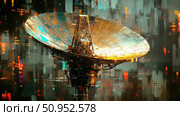 signal glitching satellite dish ai generated. Стоковое AI-изображение, AI-художник Vectorwin / Фотобанк Лори