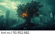 decay disintegrating tree ai generated. Стоковое AI-изображение, AI-художник Vectorwin / Фотобанк Лори