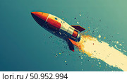 failure disintegrating rocket ai generated. Стоковое AI-изображение, AI-художник Vectorwin / Фотобанк Лори
