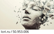 abstract dissolving human face ai generated. Стоковое AI-изображение, AI-художник Vectorwin / Фотобанк Лори