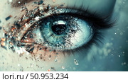 vision disintegrating eye ai generated. Стоковое AI-изображение, AI-художник Vectorwin / Фотобанк Лори