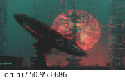 reception glitching satellite dish ai generated. Стоковое AI-изображение, AI-художник Vectorwin / Фотобанк Лори