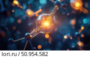 phosphorescence lighting up molecule ai generated. Стоковое AI-изображение, AI-художник Vectorwin / Фотобанк Лори