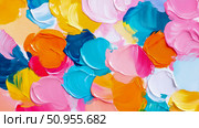 Abstract Palette: Vibrant and Textured Acrylic Paint Swirls on Canvas, Decorative Element for Wall Art and Creative Projects. Стоковое AI-изображение, AI-художник Данила Большаков / Фотобанк Лори