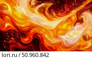 Energetic Abstract Art Piece with Molten Orange and Red Streaks, Featuring Bright Specks, Ideal for Modern Application. Стоковое AI-изображение, AI-художник Данила Большаков / Фотобанк Лори