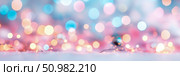 Enchanted Winter Lightscape: A Dreamy Bokeh Background. Стоковое AI-изображение, AI-художник Данила Большаков / Фотобанк Лори