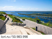 Samara Luka. View of the Volga, Zhigulevsky Gate. Helipad (2024 год). Стоковое фото, фотограф Акиньшин Владимир / Фотобанк Лори