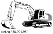 Powerful excavator ready for construction work. Стоковое фото, фотограф Юрий Поздников / Фотобанк Лори