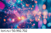 Abstract Neon Lightscape: Dynamic Bokeh and Glowing Elements. Стоковое AI-изображение, AI-художник Данила Большаков / Фотобанк Лори
