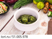 Indian cuisine - Palak paneer cheese with spinach. Стоковое фото, фотограф Андрей Старостин / Фотобанк Лори