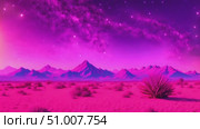 Desert landscape with towering mountains under a star-filled sky. Стоковое AI-видео, аниматор Данила Большаков / Фотобанк Лори