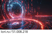 Experience a mesmerizing journey through a striking digital environment filled with radiant patterns and intricate designs at night. Стоковое AI-видео, аниматор Данила Большаков / Фотобанк Лори
