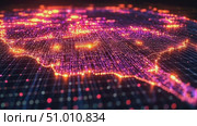 This captivating display showcases a network of glowing data points illuminating city landscapes, revealing urban connections after dark. Стоковое AI-видео, аниматор Данила Большаков / Фотобанк Лори