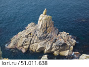 Irish Lady Rock, the granite rocky outcrop in the sea at Sennen Cove. Cornwall. England. UK (2009 год). Стоковое фото, фотограф Сергей Пристяжнюк (Serg Zastavkin) / Фотобанк Лори
