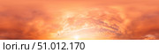 Sunset sky panorama with bright glowing pink Cumulus clouds. HDR 360 seamless spherical panorama. Full zenith or sky dome in 3D, sky replacement for aerial drone panoramas. Climate and weather change. Стоковое фото, фотограф svetograph / Фотобанк Лори