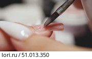 Precision Gel Polish Application for Nail Extensions. Стоковое видео, видеограф Скоробогатова Е. / Фотобанк Лори