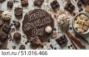Join the celebration of World Chocolate Day with a delightful array of treats made from rich dark, smooth milk, and sweet white chocolate. Стоковое AI-видео, аниматор Данила Большаков / Фотобанк Лори