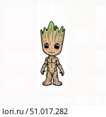 Cute Groot character illustration on plain background, playful design. Стоковое AI-изображение, AI-художник Александр Калинин / Фотобанк Лори