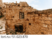 Aul Gamsutl fortress old town, old stone landmark architecture, Dagestan, Russia. Стоковое фото, фотограф Spirit River / Фотобанк Лори