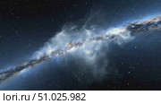 Nebula in space against the background of the Milky Way. Стоковое AI-видео, аниматор Ольга Чукина / Фотобанк Лори