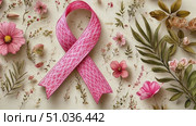 A ribbon is artistically placed among various blooming flowers and green leaves, promoting awareness for important causes. Стоковое AI-видео, аниматор Данила Большаков / Фотобанк Лори