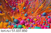 Multiple vibrant balls hover in the air, creating a dynamic and energetic display of colors. Стоковое AI-видео, аниматор Данила Большаков / Фотобанк Лори