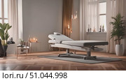 A white chaise lounge chair placed elegantly in a modern living room, showcasing its design and functionality. Стоковое AI-видео, аниматор Данила Большаков / Фотобанк Лори