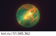 Energy abstract yellow green sphere of rapidly shimmering glowing liquid plasma, electric magic round energy ball with bursts of energy background. Стоковая анимация, аниматор Кирилл Болбатунов / Фотобанк Лори