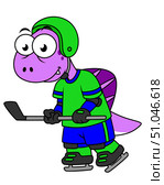Illustration of a Spinosaurus hockey player. Стоковое фото, фотограф Stocktrek Images, Inc. / ТАСС / Фотобанк Лори