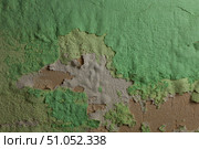 Обшарпанная стена с несколькими слоями старой зелёной краски. Стоковое фото, фотограф Дмитрий Кравченко / Фотобанк Лори