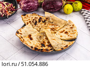 Indian stuffed potato bread Paratha. Стоковое фото, фотограф Андрей Старостин / Фотобанк Лори