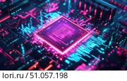 entanglement lighting up quantum processor ai generated. Стоковое AI-изображение, AI-художник Vectorwin / Фотобанк Лори