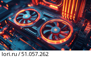overclocking lighting up gpu ai generated. Стоковое AI-изображение, AI-художник Vectorwin / Фотобанк Лори