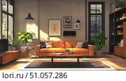 virtual simulation of interior staging ai generated. Стоковое AI-изображение, AI-художник Vectorwin / Фотобанк Лори