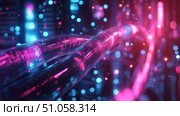 cat5e bouncing network cable ai generated. Стоковое AI-изображение, AI-художник Vectorwin / Фотобанк Лори