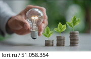Exploring sustainable investments through concepts of energy and growth in finance. Стоковое AI-видео, аниматор Сергей Толмачёв / Фотобанк Лори