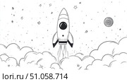 trajectory animating rocket ai generated. Стоковое AI-изображение, AI-художник Vectorwin / Фотобанк Лори