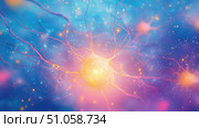 neurotransmission beaming neural signal ai generated. Стоковое AI-изображение, AI-художник Vectorwin / Фотобанк Лори
