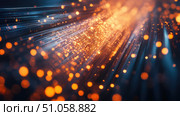 light flickering fiber optic cable ai generated. Стоковое AI-изображение, AI-художник Vectorwin / Фотобанк Лори