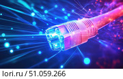 cat5 emitting network cable ai generated. Стоковое AI-изображение, AI-художник Vectorwin / Фотобанк Лори
