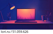 keyboard lighting up laptop ai generated. Стоковое AI-изображение, AI-художник Vectorwin / Фотобанк Лори