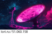 broadcast fracturing tech satellite dish ai generated. Стоковое AI-изображение, AI-художник Vectorwin / Фотобанк Лори