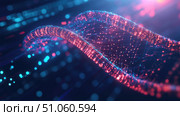 biotechnology glitching dna strand ai generated. Стоковое AI-изображение, AI-художник Vectorwin / Фотобанк Лори