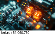 coherence blinking quantum processor ai generated. Стоковое AI-изображение, AI-художник Vectorwin / Фотобанк Лори